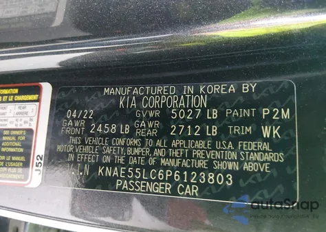 2023 Kia Stinger Gt2 from USA, damaged, VIN KNAE55LC6P6123803